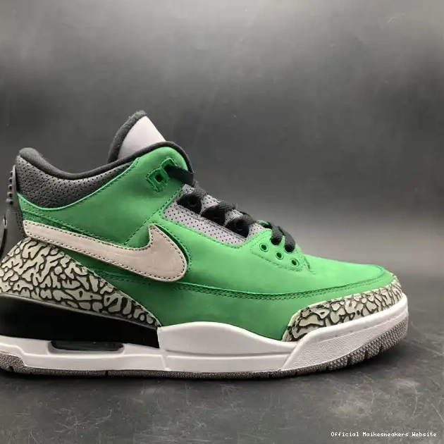 Official Maikesneakers 867493 AJ3 PE Jordan Oregon Ducks Tinker 3 Air shoes Retro 0509